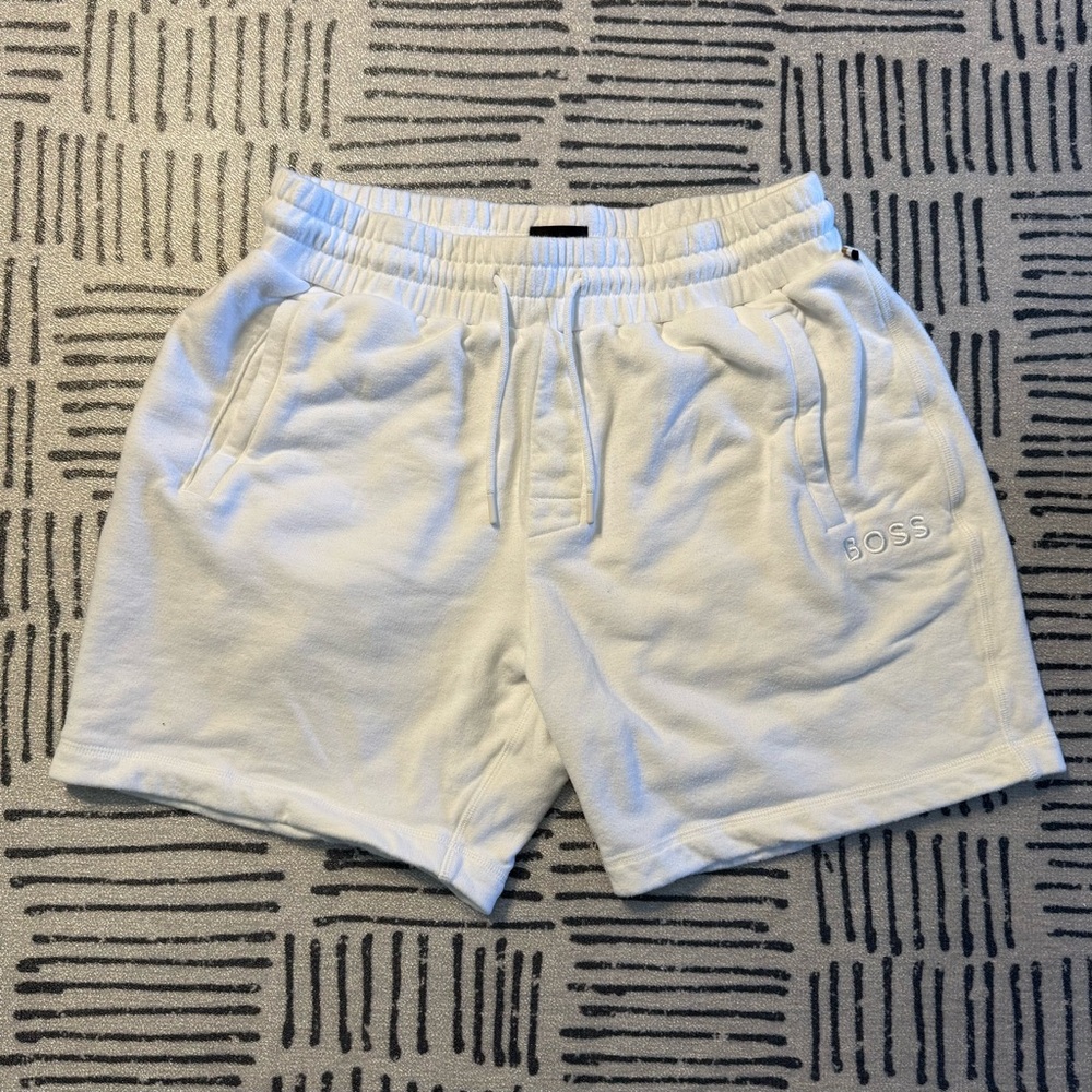 Hugo Boss Men's White Athletic Shorts